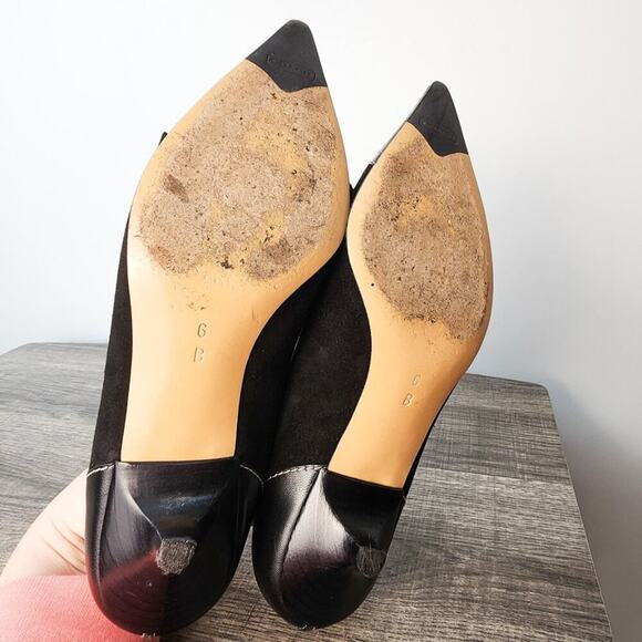 Coach Black Tully Kid Made in Italy Kitten Heels Size 6 Office Work Business - Picture 7 of 8